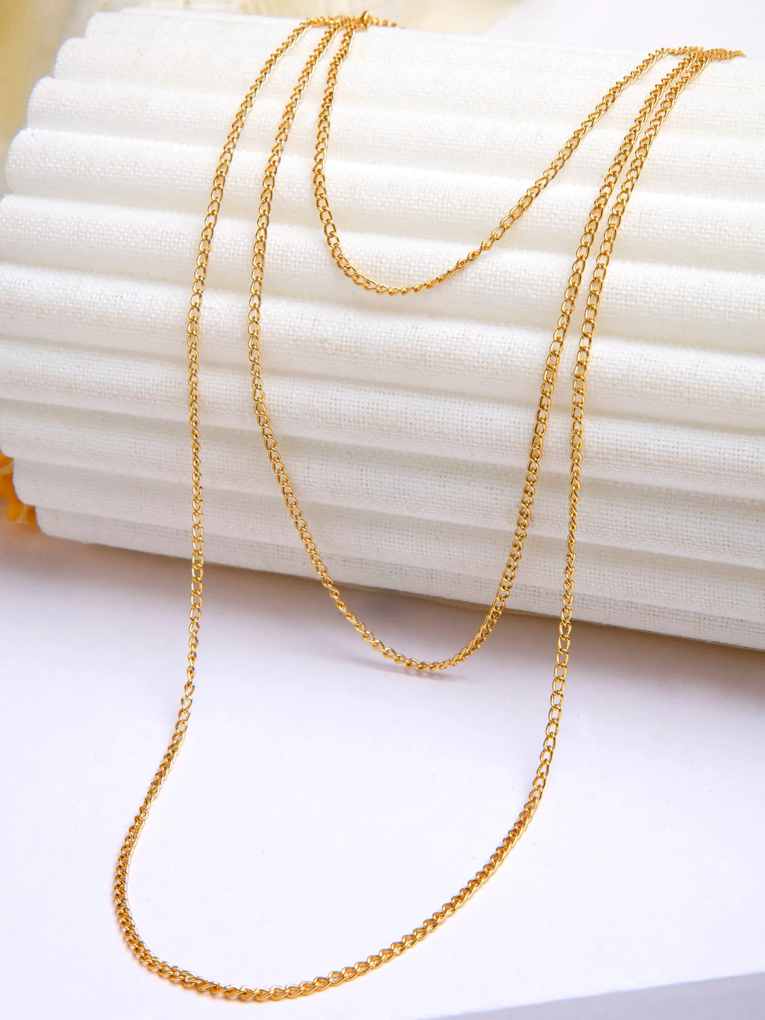 Multilayered Gold Plated Chains for Women