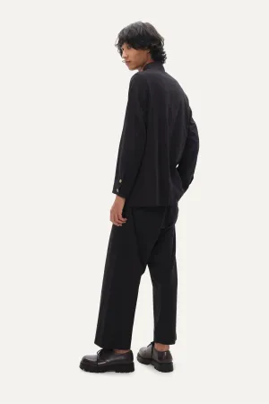 Naushad Ali I Chalkline set Signature Spring Summer 2025 Crushed cotton Black NA SS24 M09