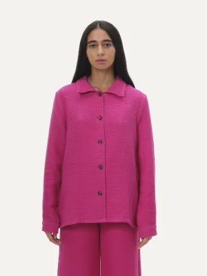 Naushad Ali   I   Waffle shirt Pink Signature Spring Summer 2025 Pink Handwoven cotton NA SS224 W26T