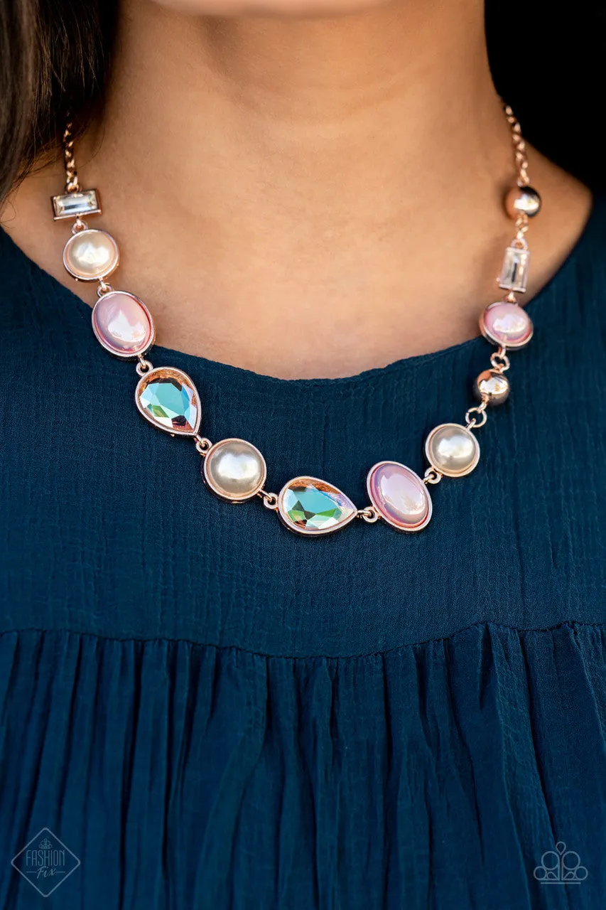 Nautical Nirvana Rose Gold Paparazzi Necklace