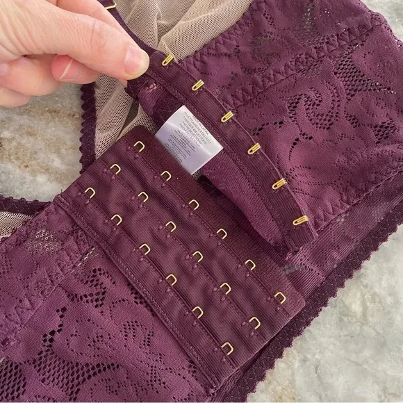 NEW Underprotection Ruby Bralette in Burgundy  size L
