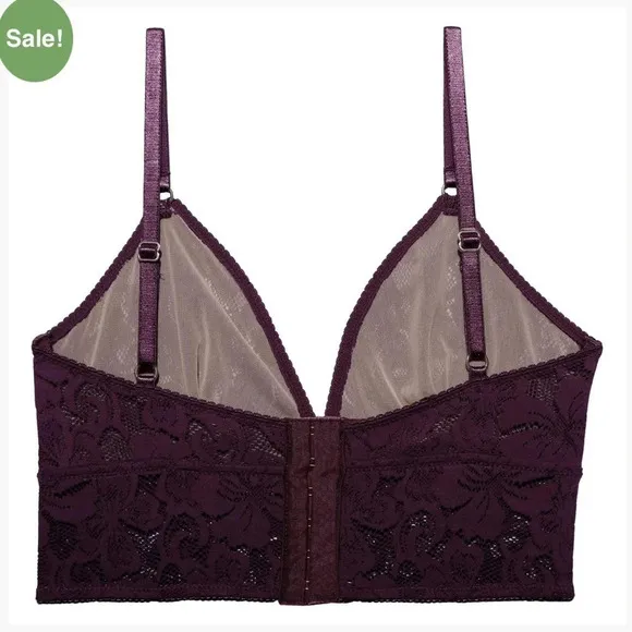 NEW Underprotection Ruby Bralette in Burgundy  size L