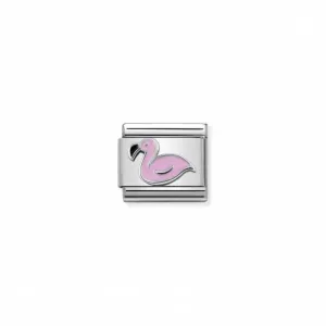 Nomination Composable Link Flamingo, Silver & Enamel