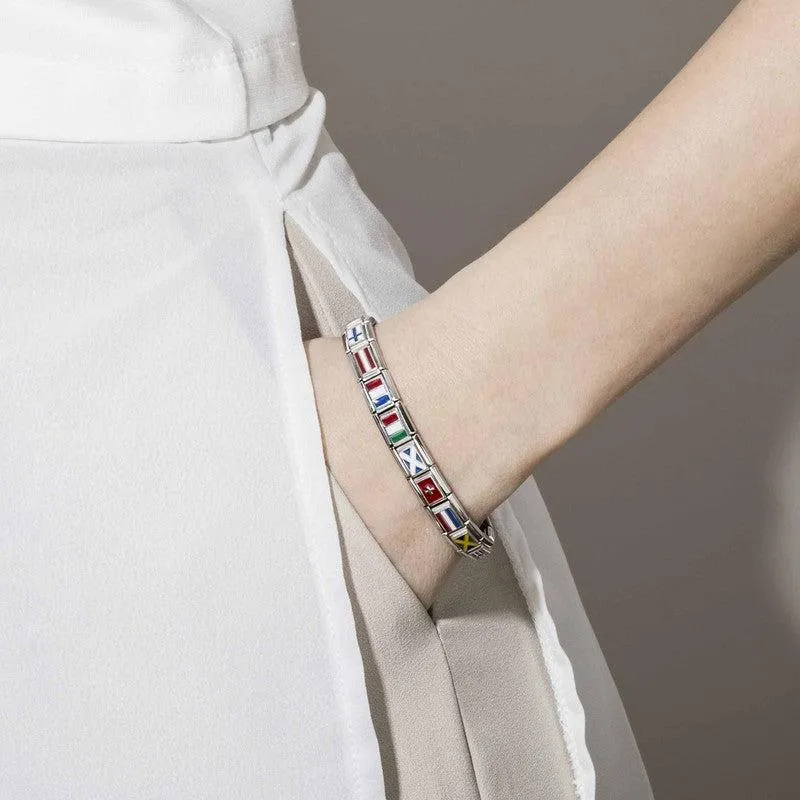 Nomination Composable Link Switzerland Flag, Silver & Enamel