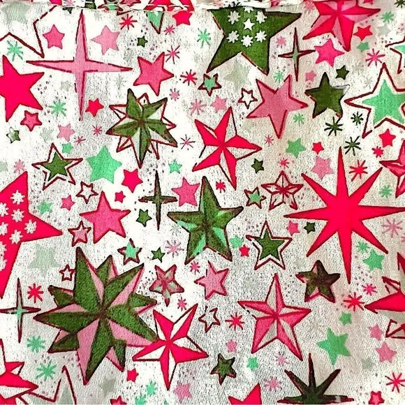 NWT Anthropologie Papinelle Christmas Stars in Berry Pink Size S
