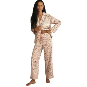 NWT Anthropologie Papinelle Christmas Stars in Berry Pink Size S