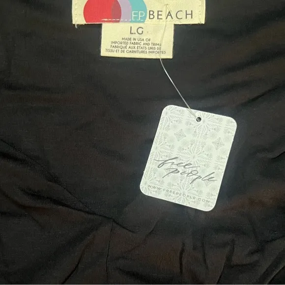 NWT Free People Beach Salus Skirt Set Black Sz Large
