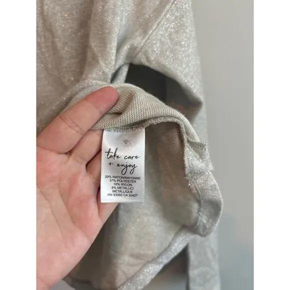 NWT NIC ZOE Everyday Sparkle Top In Neutral Mix Size Large