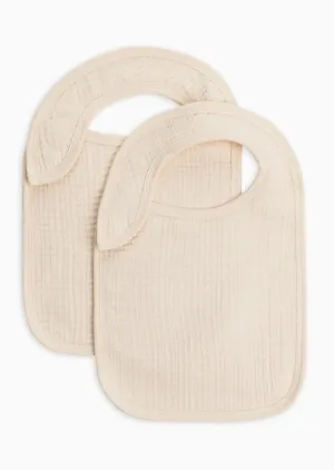 Organic Baby Muslin Classic Bib Set (2-Pack) - Natural