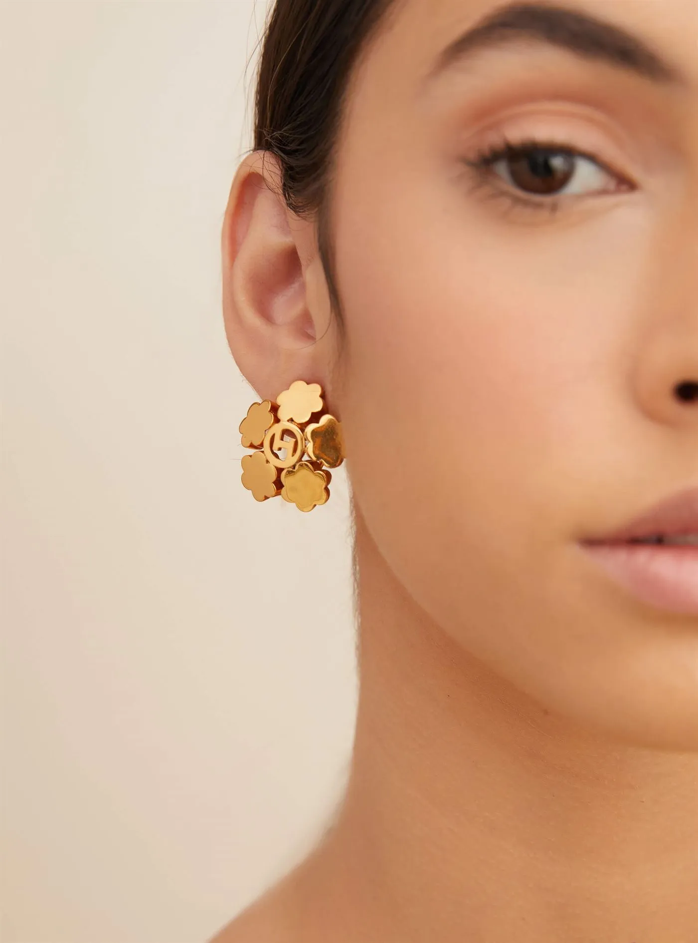 Outhouse   I   Oh Poppi Mott Street Clump Studs Brass, Gold Accessories OHAW21SE401