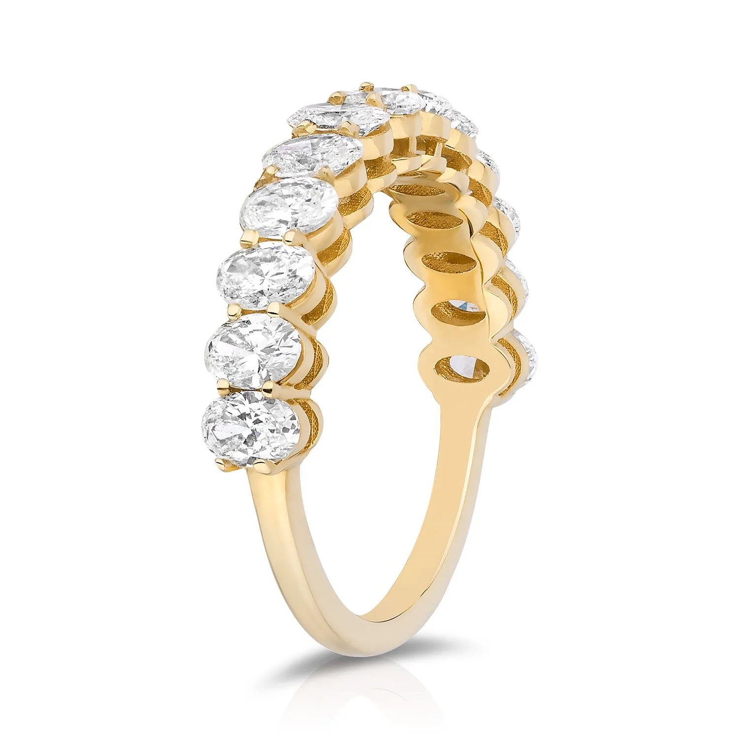 Oval Lab Grown Diamond Half Eternity Band