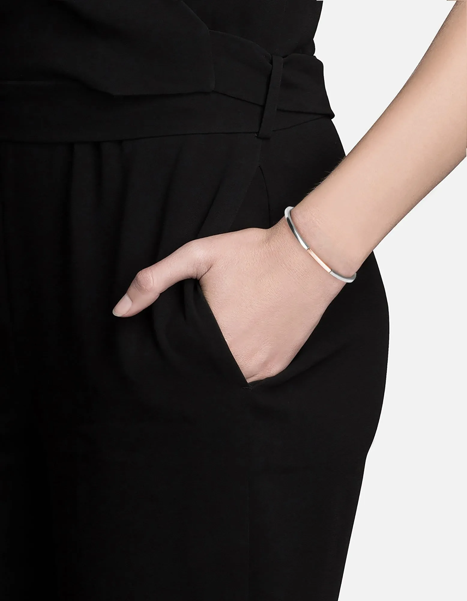 Panel Cuff, Silver/Rose