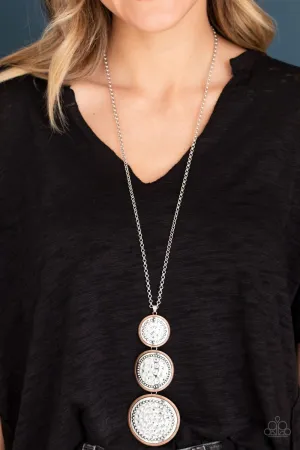 Paparazzi - Buckle Down Copper - Long Necklace