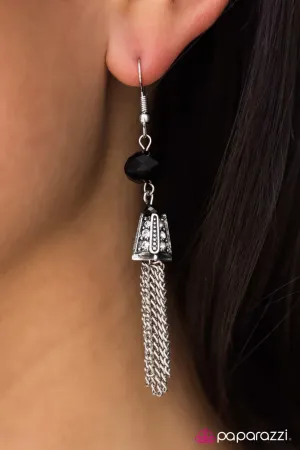 Paparazzi - Can I Borrow A Cup Of SHIMMER? Black Earrings
