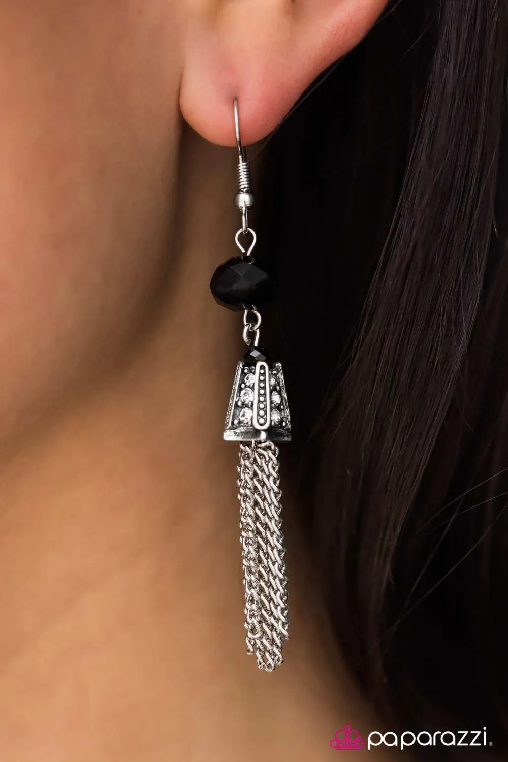 Paparazzi - Can I Borrow A Cup Of SHIMMER? Black Earrings