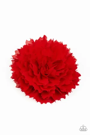 Paparazzi - Carnation Red Hair Clip
