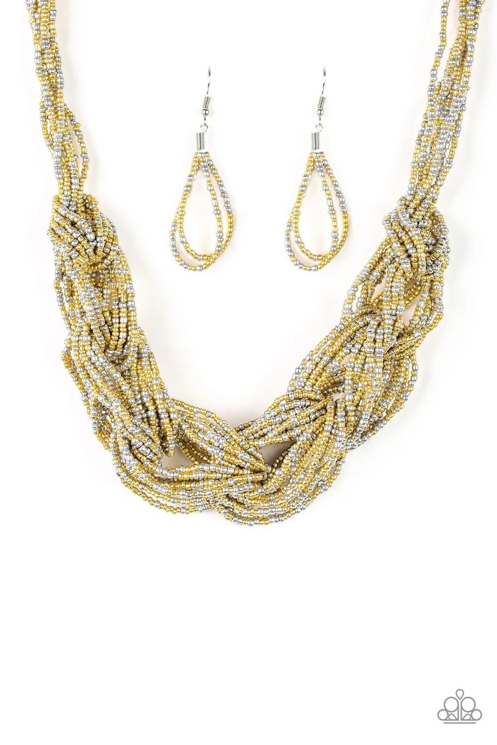 Paparazzi - City Catwalk - Gold Seed Bead -Necklace