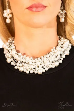 Paparazzi - The Tracey - White Pearl Zi Necklace - Signature Series