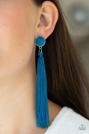 Paparazzi - Tightrope Tassel - Blue Earrings