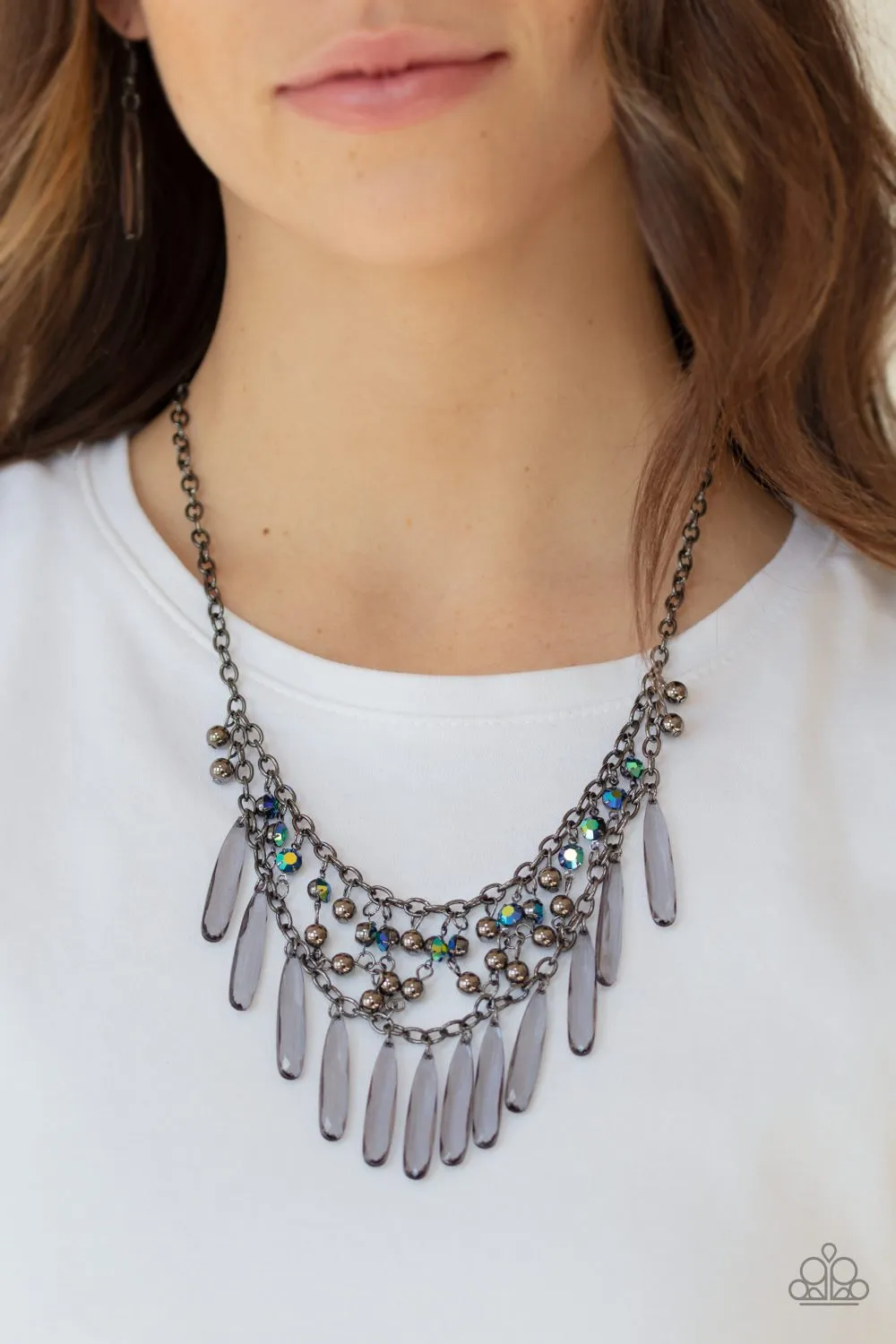 Paparazzi - Uptown Urban - Multi-color Oil Spill  - Necklace