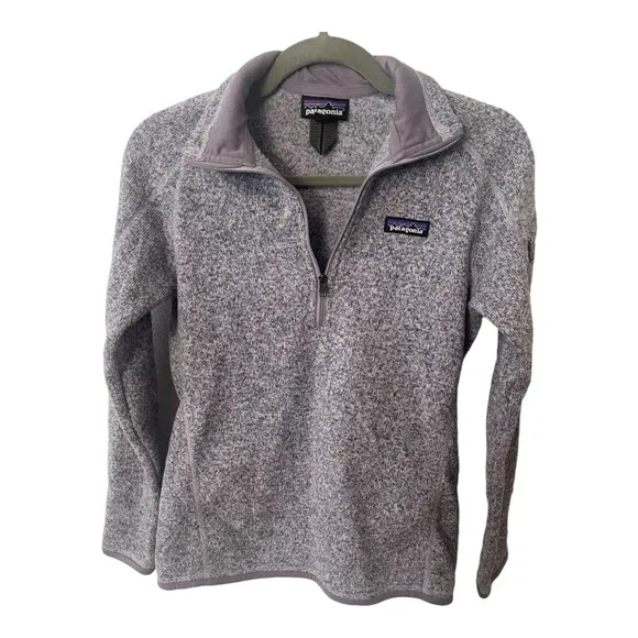 Patagonia Better Sweater 1/4 Zip Fleece Knit Gray Purple Undertones Women's  XS