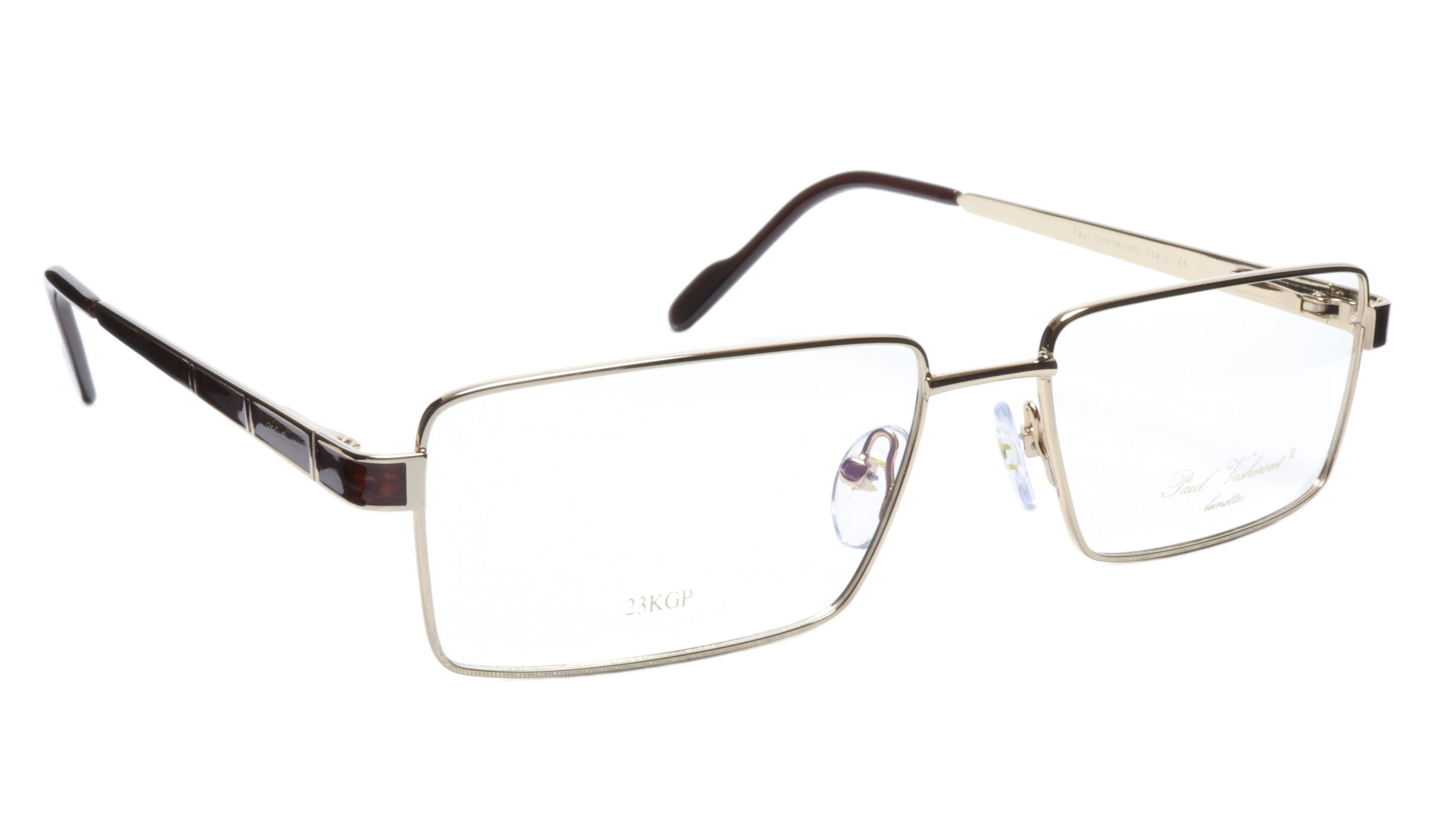 Paul Vosheront Eyewear with Exotic Wood and 23k Gold Plated Lens Frames