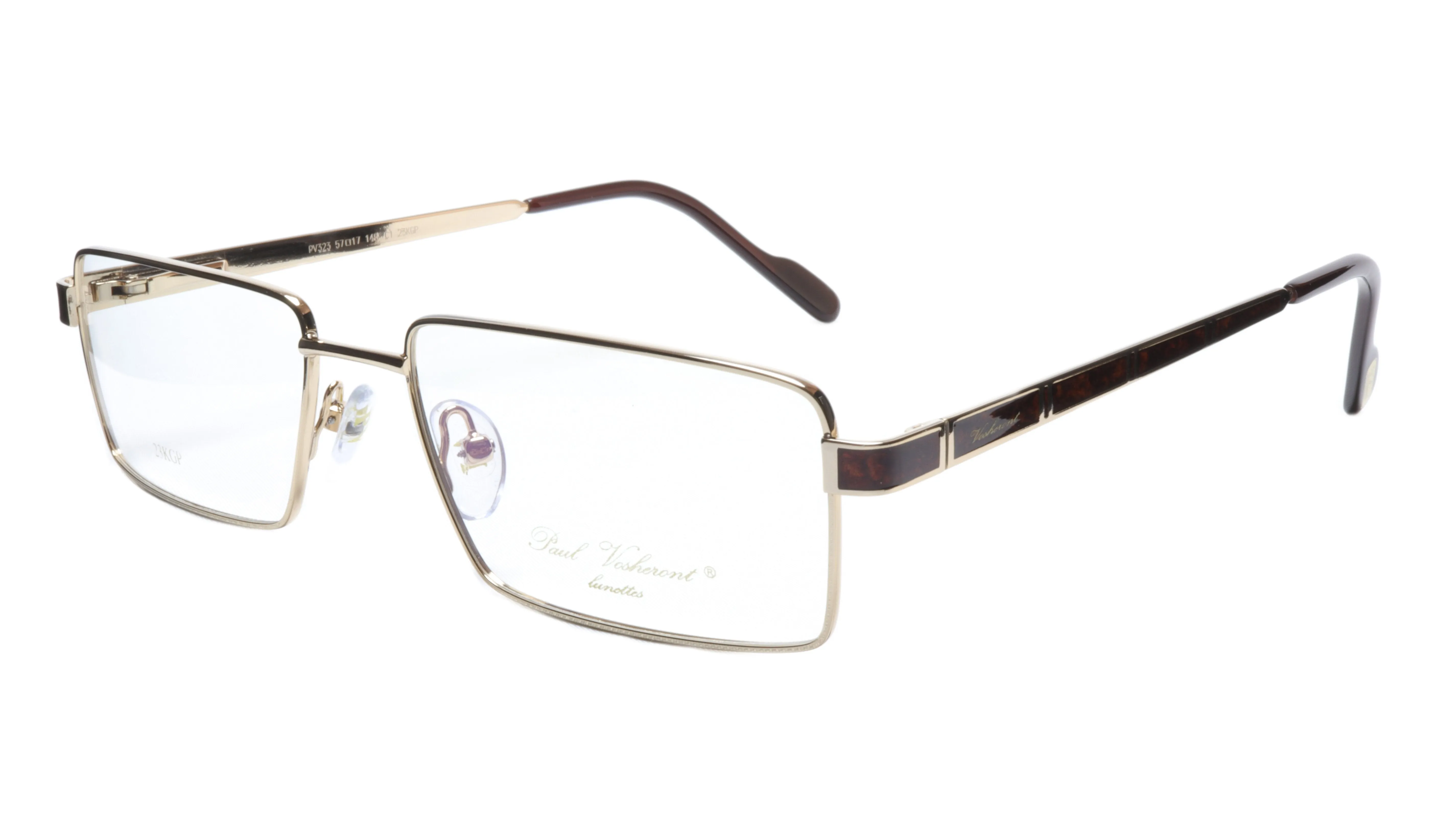 Paul Vosheront Eyewear with Exotic Wood and 23k Gold Plated Lens Frames
