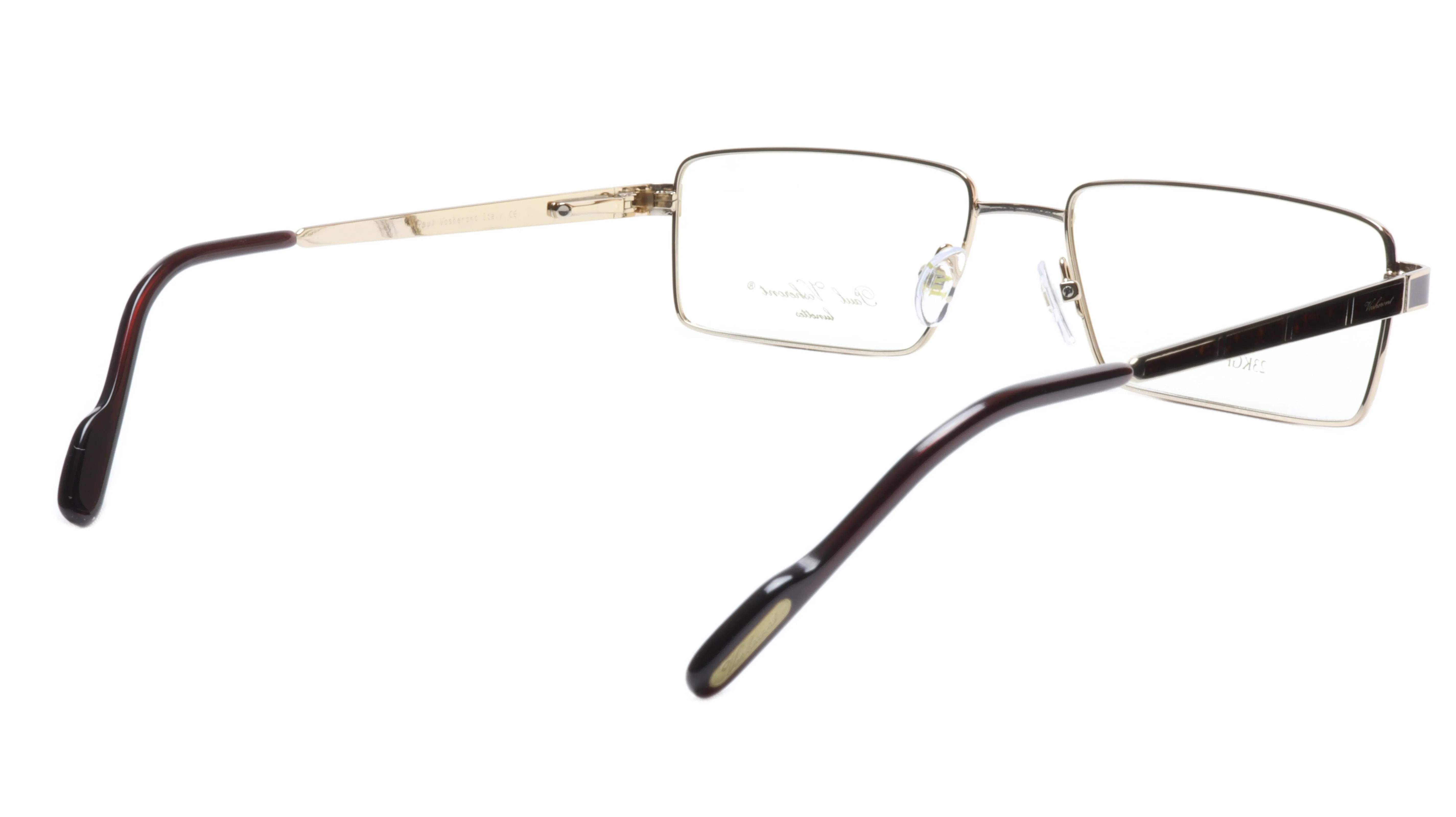 Paul Vosheront Eyewear with Exotic Wood and 23k Gold Plated Lens Frames