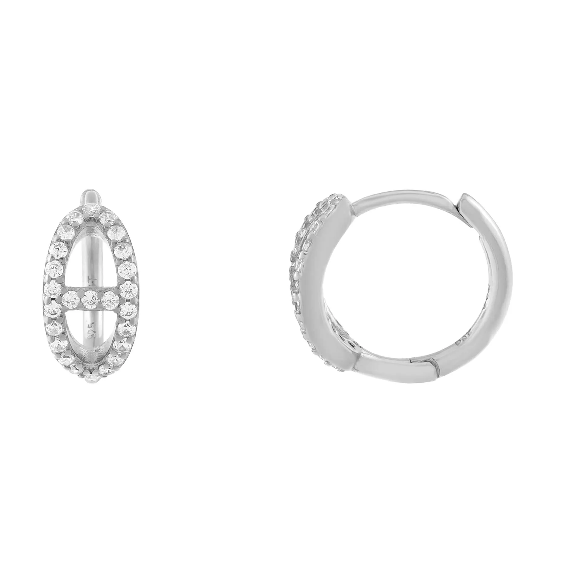 Pavé Mariner Link Huggie Earring