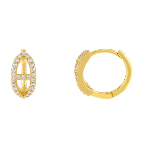 Pavé Mariner Link Huggie Earring