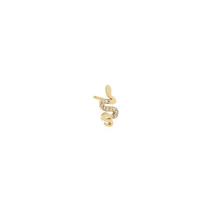 Pavé/Solid Snake Stud Earring