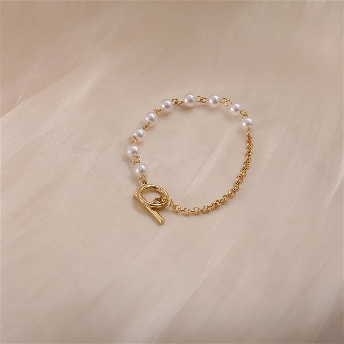 Pearl & 18K Gold-Plated Bracelet