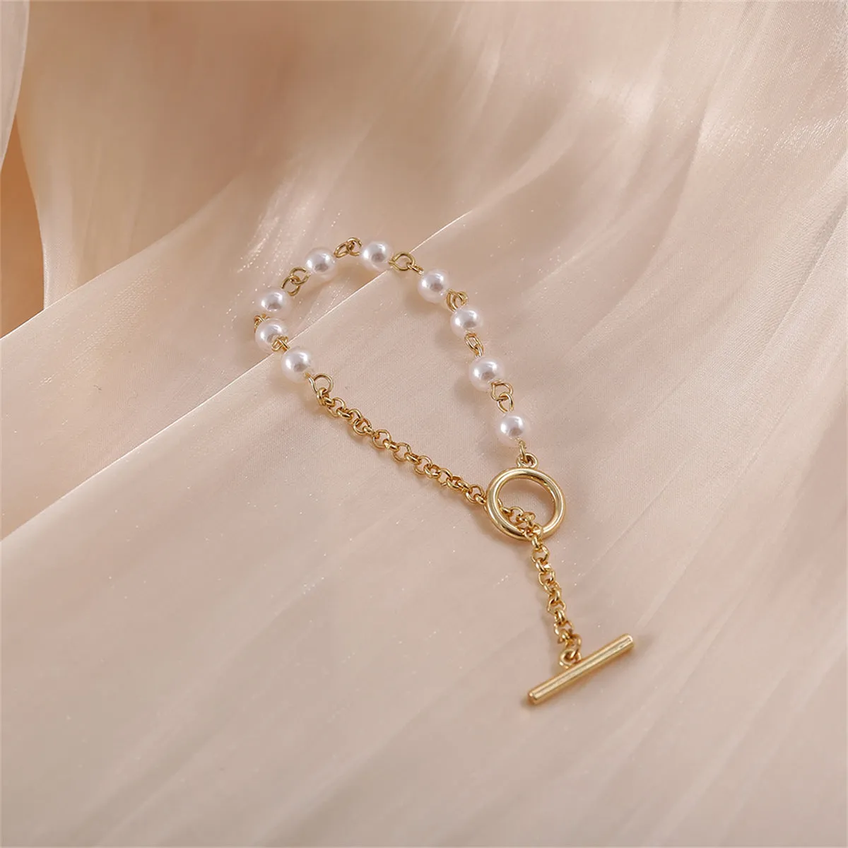 Pearl & 18K Gold-Plated Bracelet