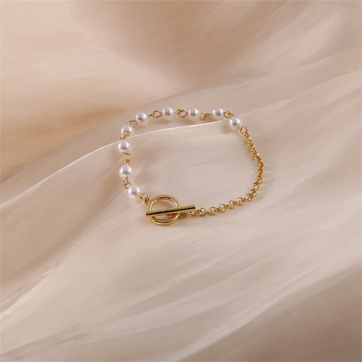 Pearl & 18K Gold-Plated Bracelet
