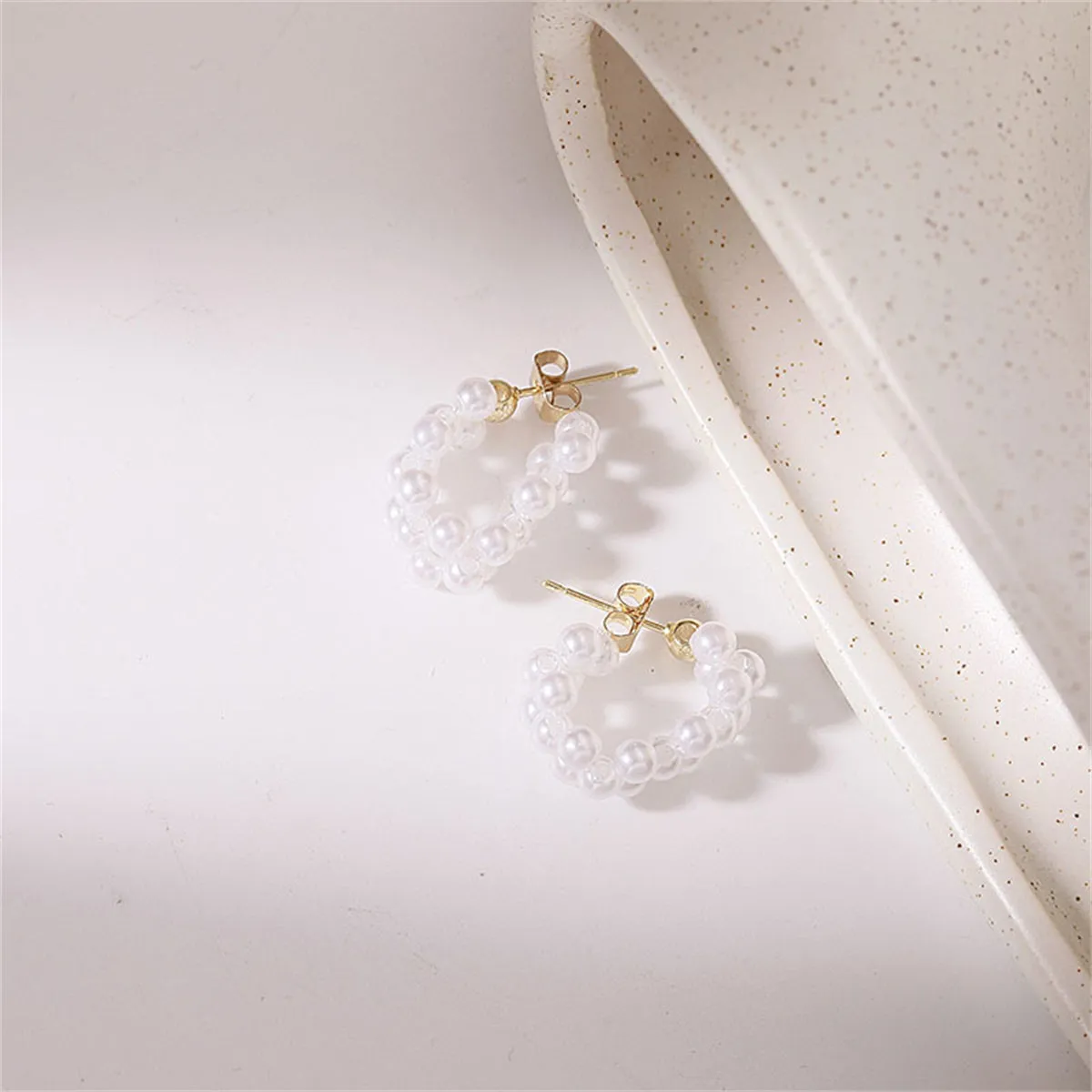 Pearl & 18K Gold-Plated Chain Earrings