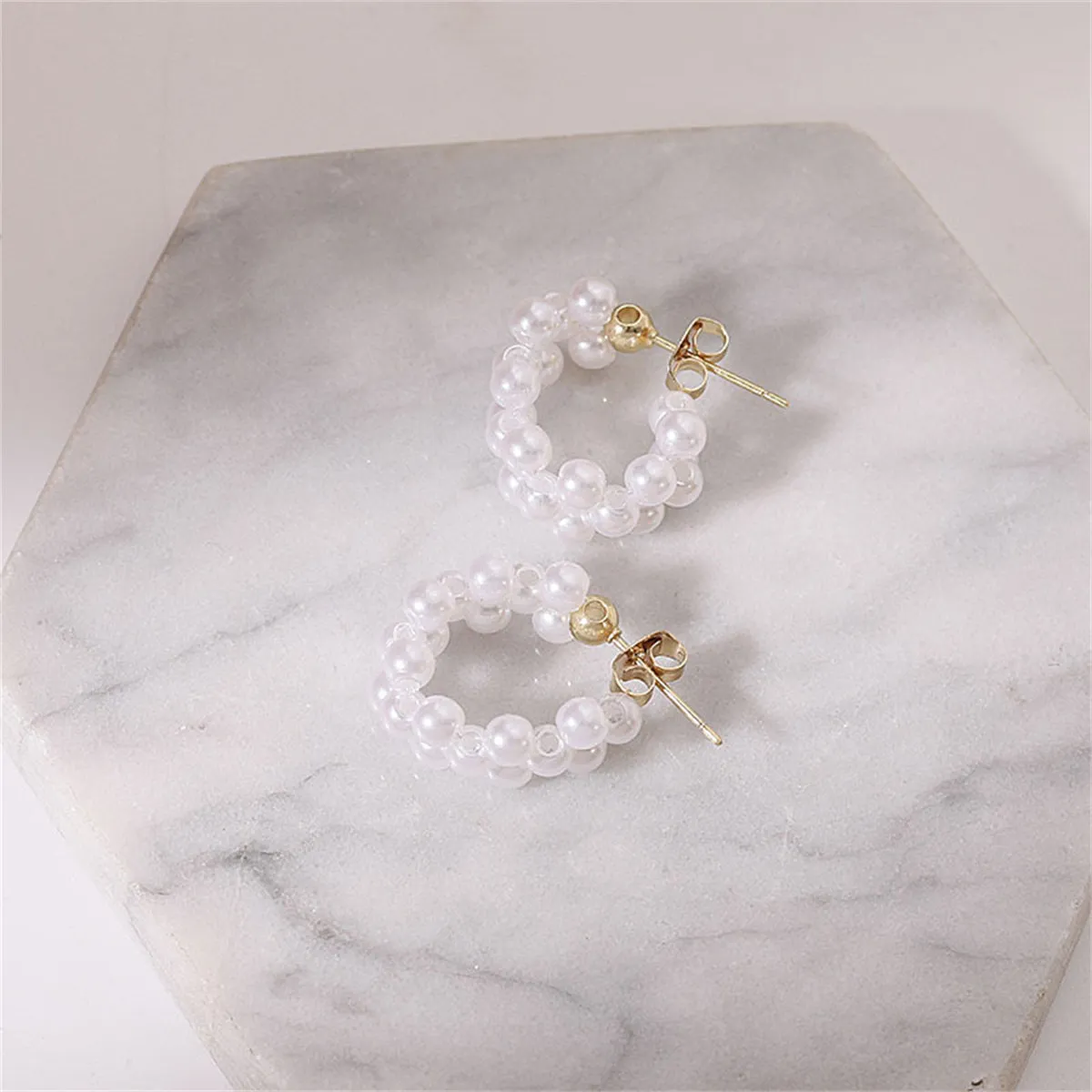 Pearl & 18K Gold-Plated Chain Earrings