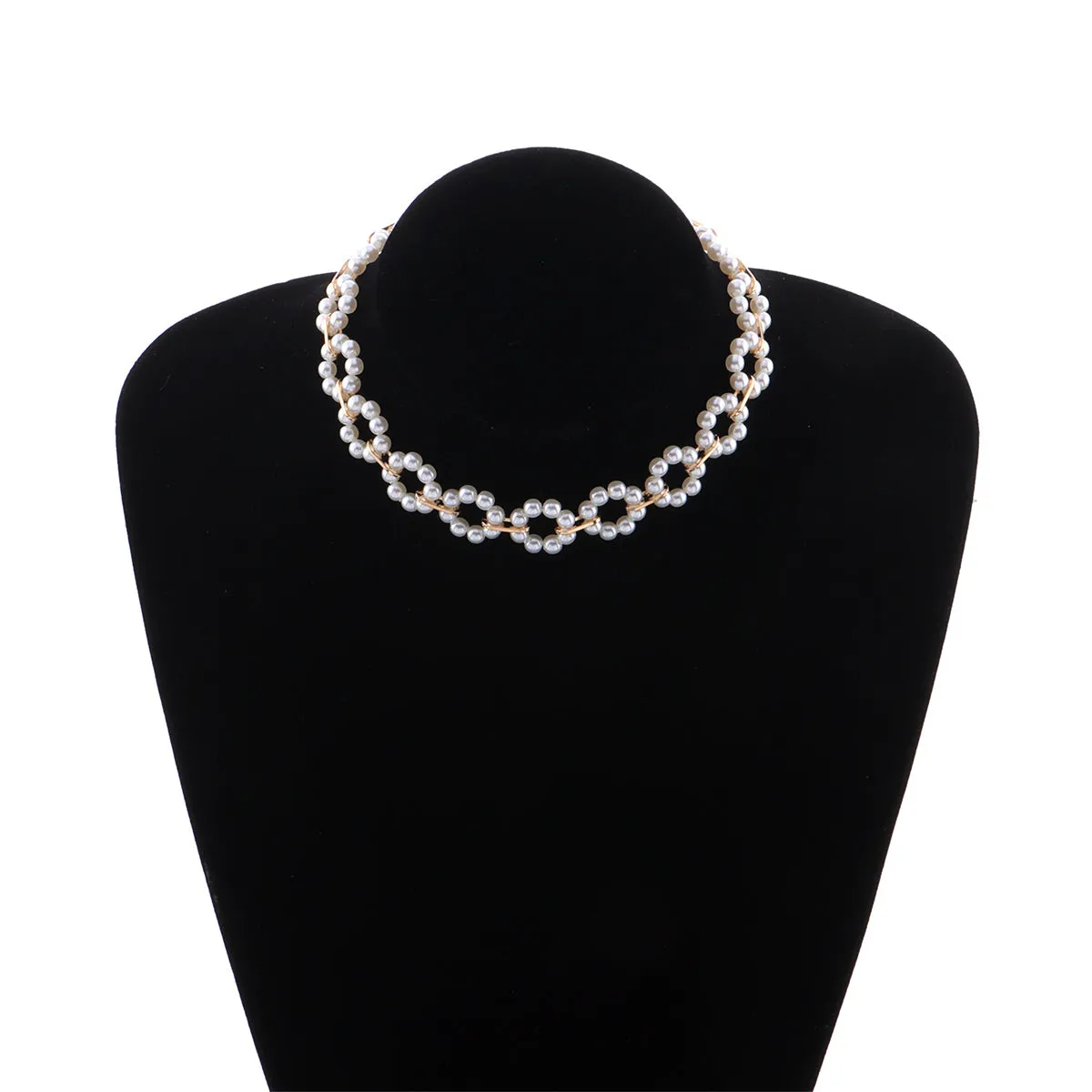 Pearl & 18K Gold-Plated Circle Choker Necklace