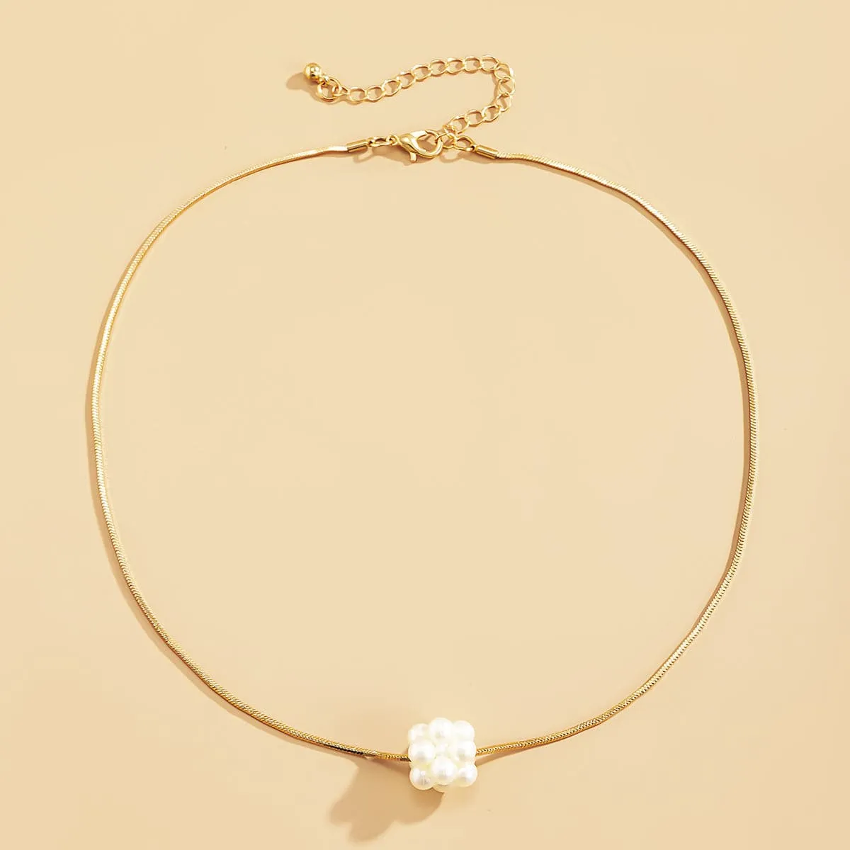 Pearl & 18K Gold-Plated Cluster Pendant Necklace