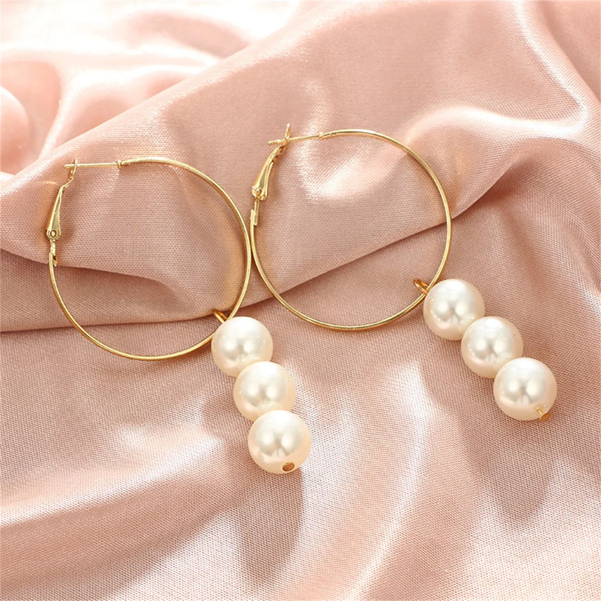 Pearl & 18K Gold-Plated Hoop Drop Earrings