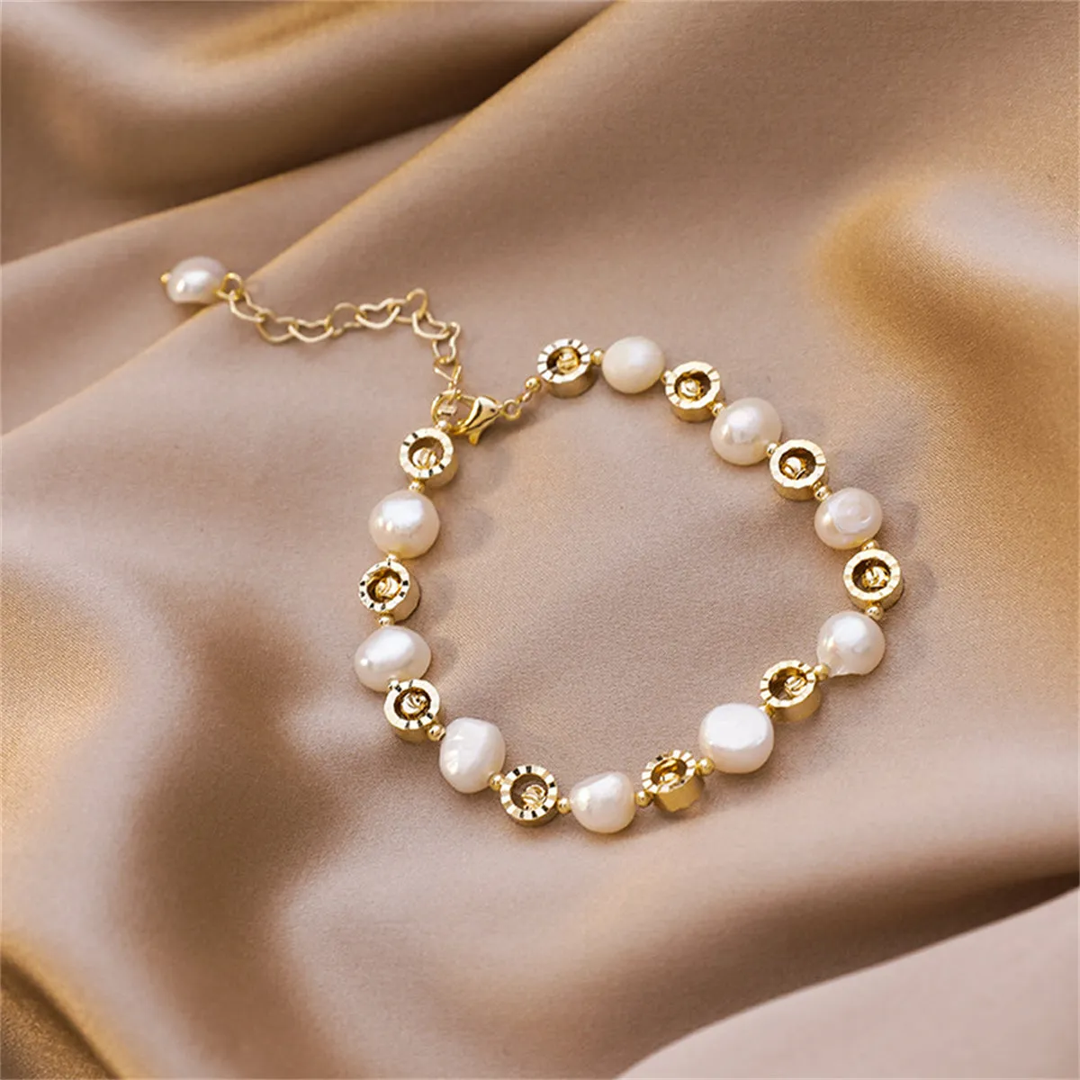 Pearl & 18K Gold-Plated Station Bracelet
