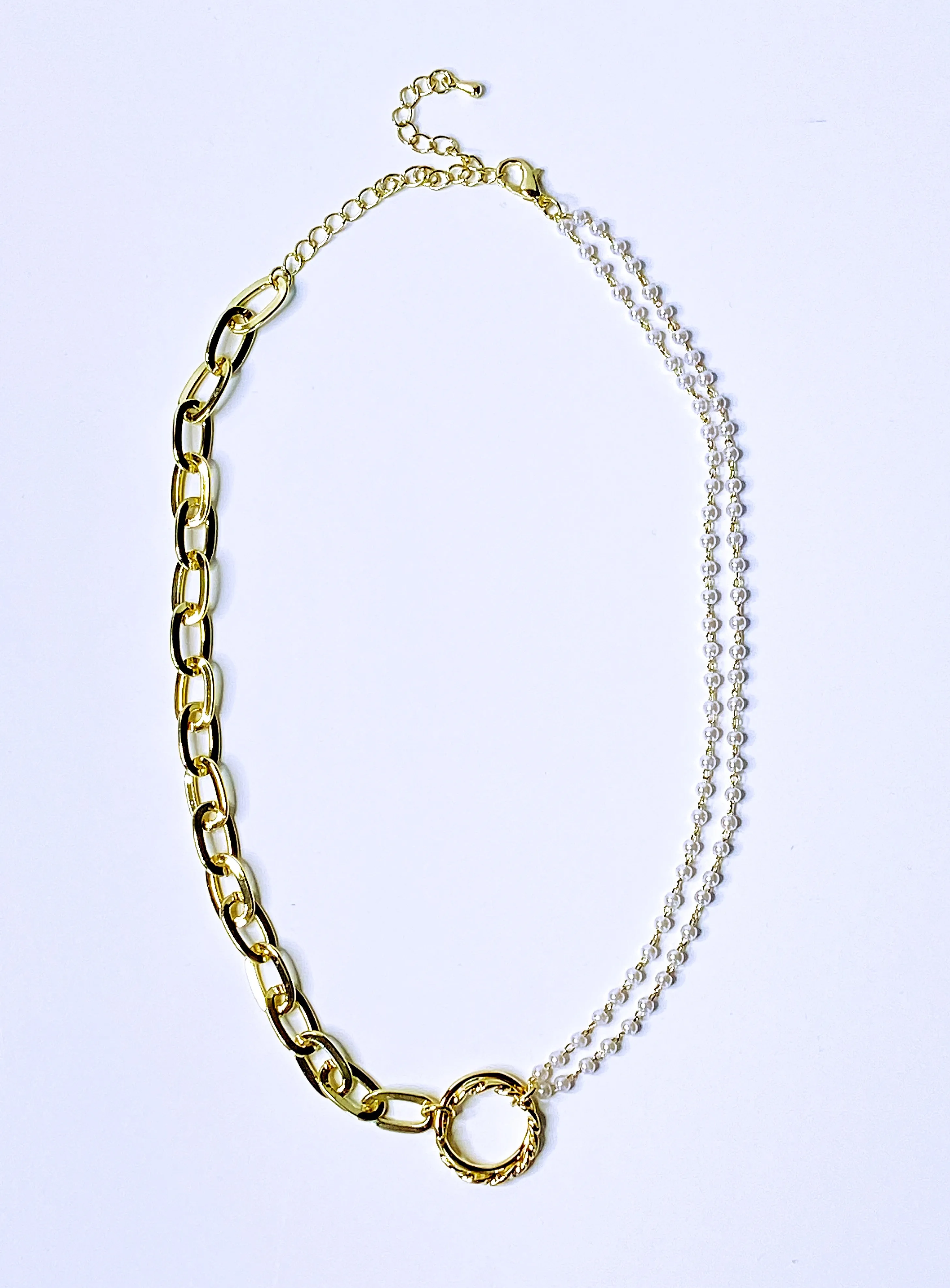 Pearl & Chain Pendant Necklace