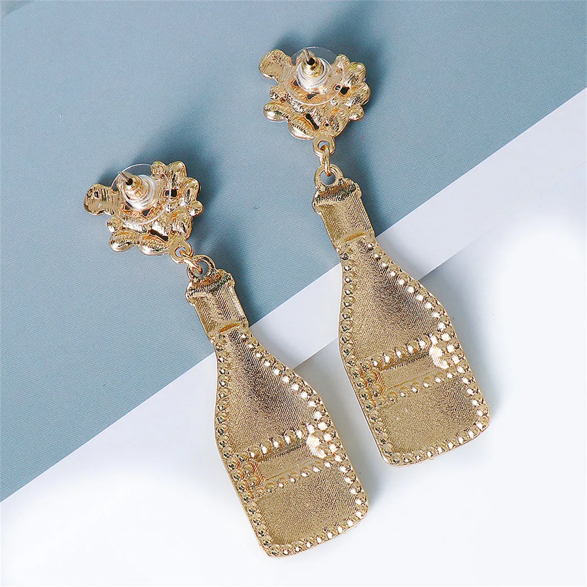 Pearl & Purple Enamel Crystal 18K Gold-Plated Bottle Drop Earrings