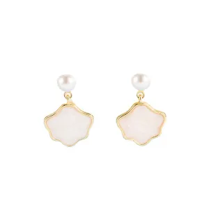 Pearl & Shell 18K Gold-Plated Cloud Drop Earrings