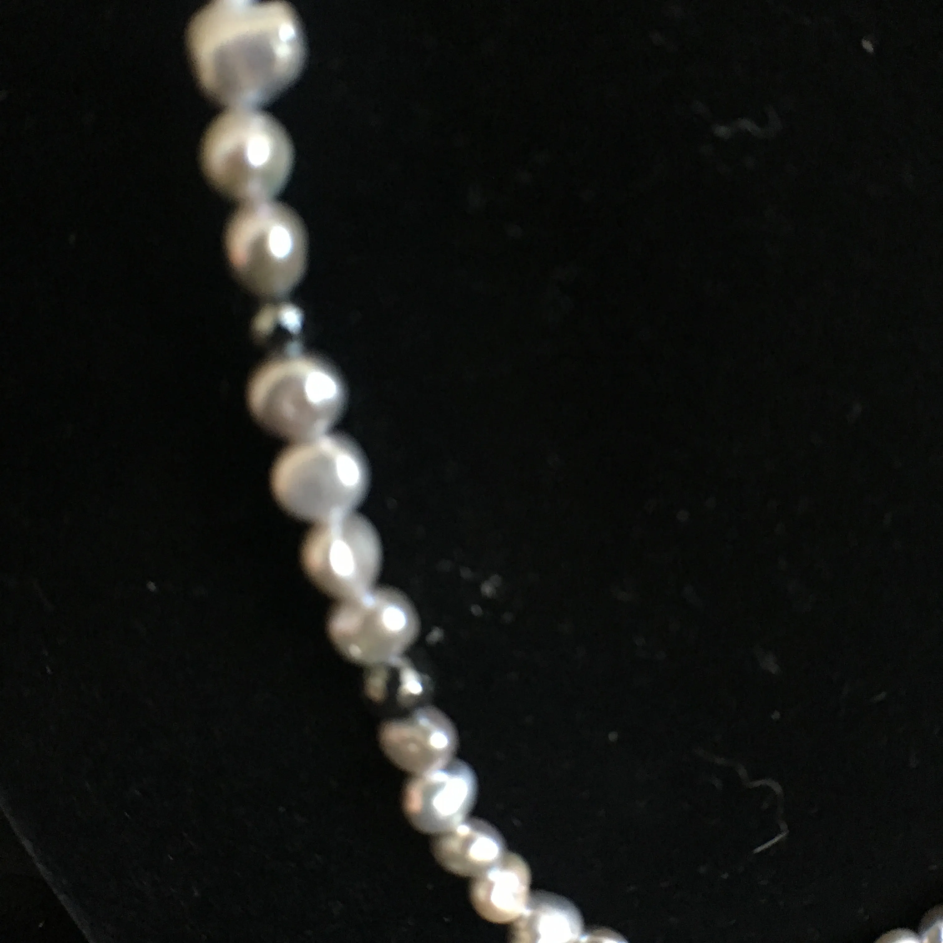 Pearl and Hematite Double Strand Necklace