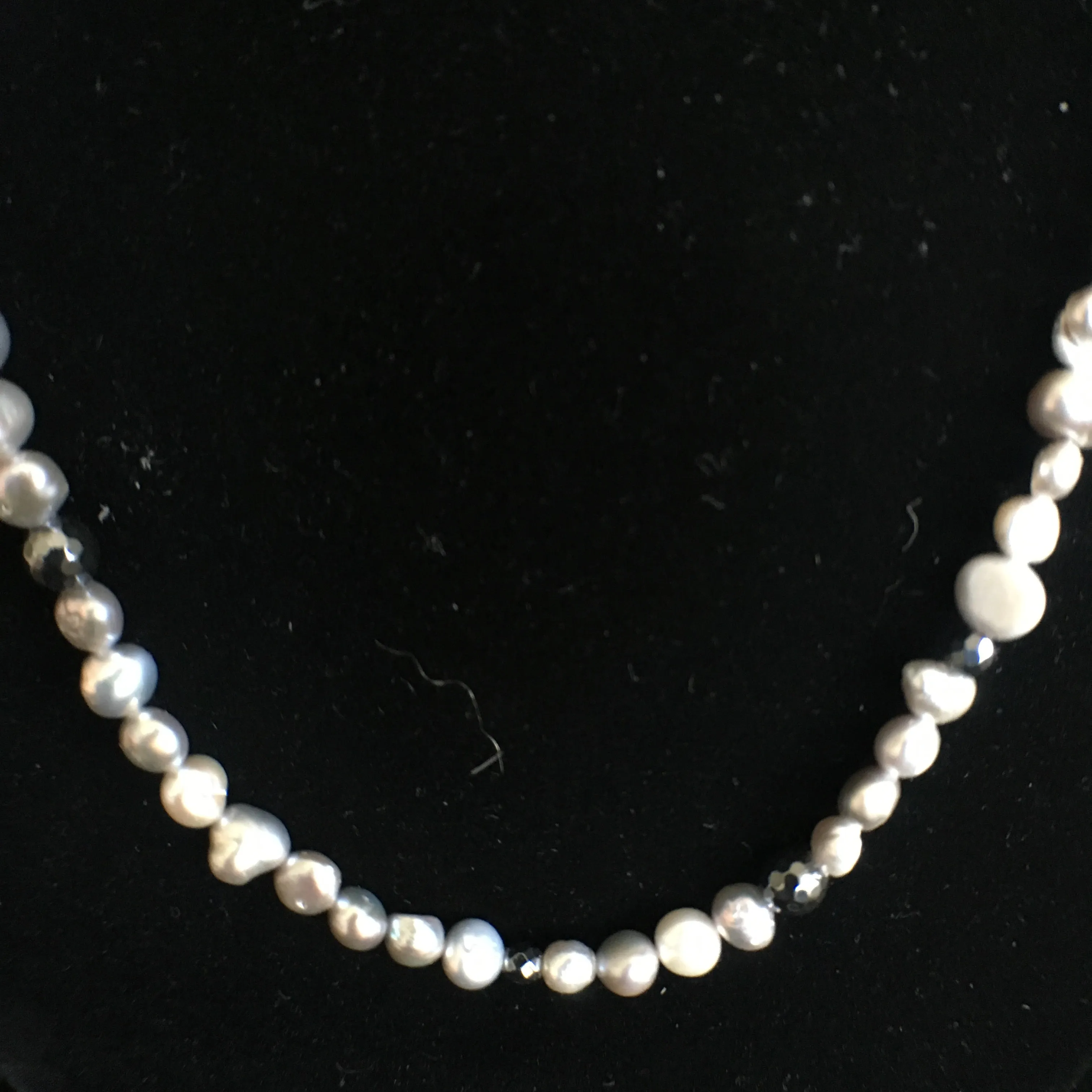 Pearl and Hematite Double Strand Necklace