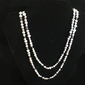 Pearl and Hematite Double Strand Necklace