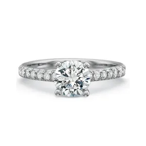 Petite Pave Diamond Engagement Ring
