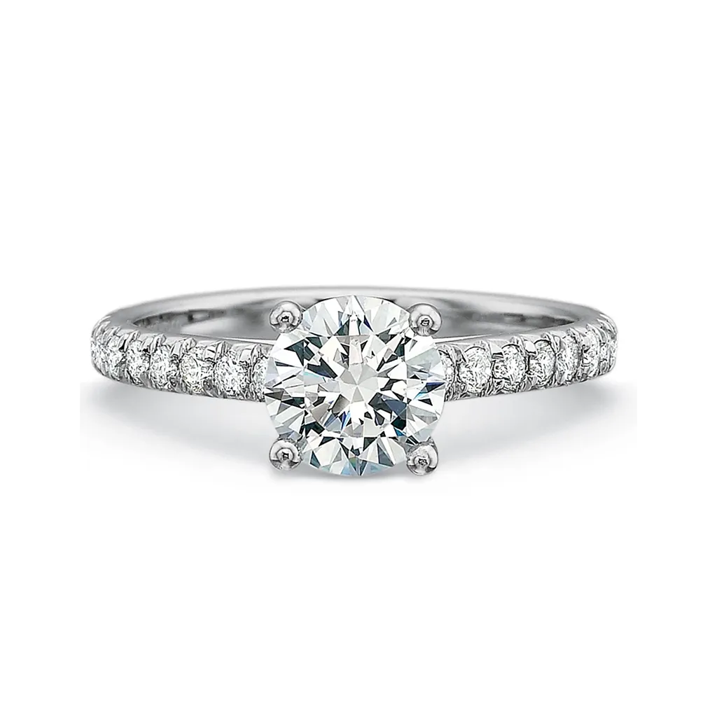 Petite Pave Diamond Engagement Ring