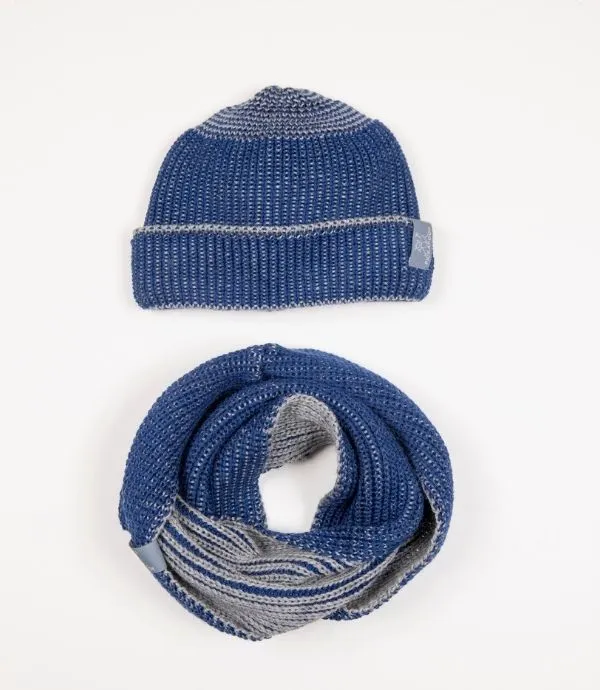 Pickapooh Organic Merino Wool Knit Beanie Walter, Navy-Grey