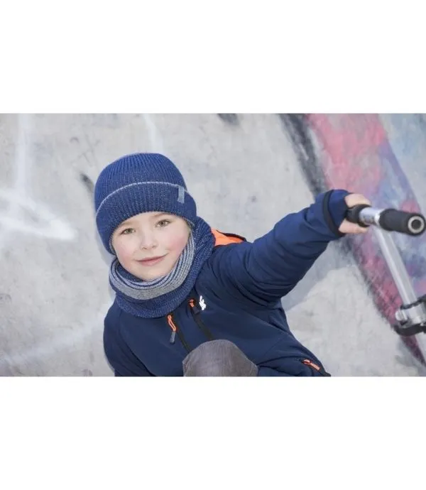 Pickapooh Organic Merino Wool Knit Beanie Walter, Navy-Grey